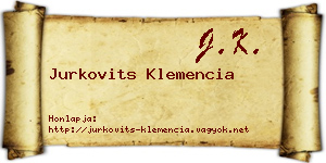 Jurkovits Klemencia névjegykártya